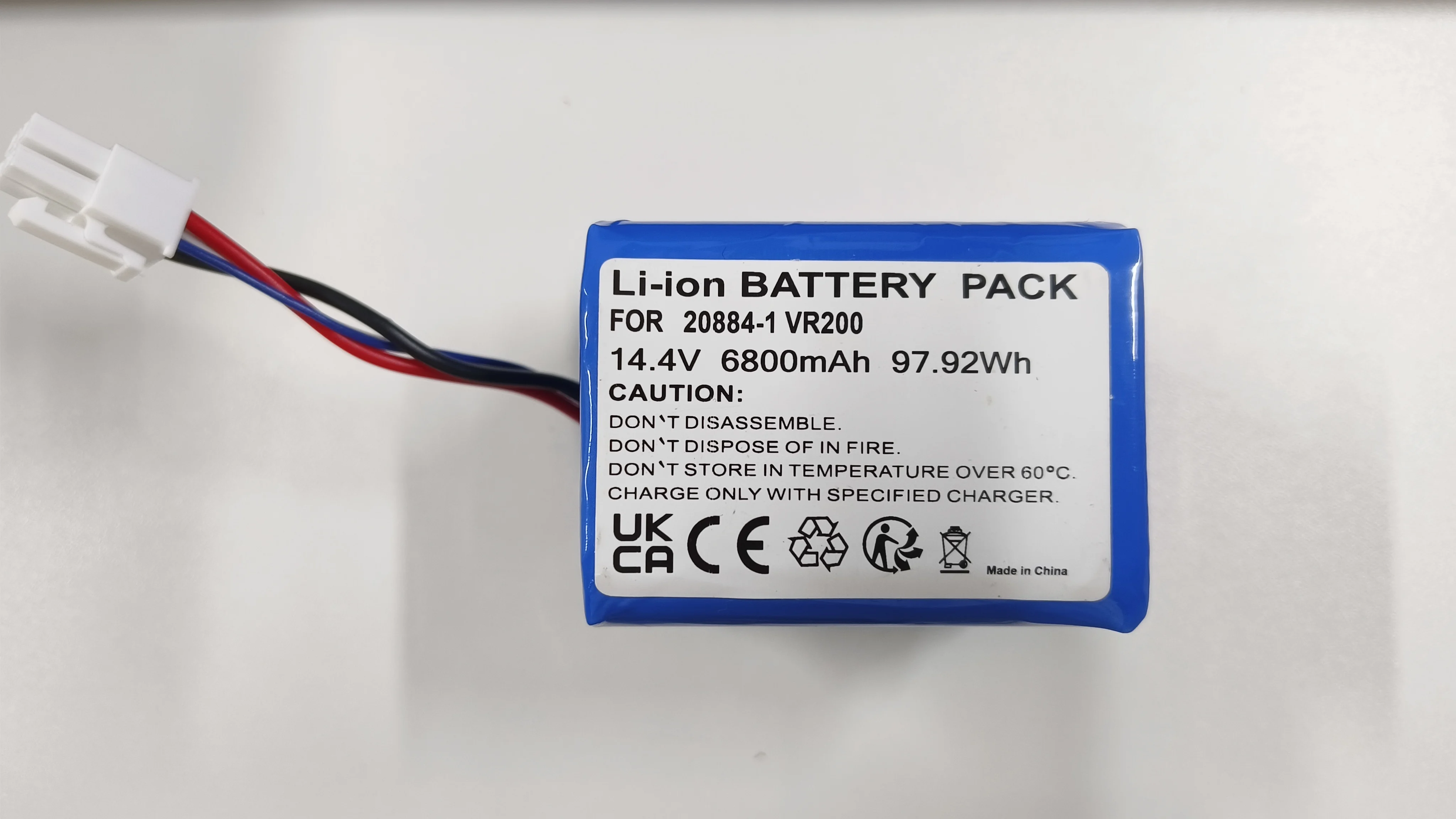 6800 mAh Li-Ion Battery for Vorwerk Kobold VR200 Vacuum Cleaner,Replacement for Vorwerk 20884-1, 4NCR18650P2-C001A. 4NCR18650P2-
6800 mAh Li-Ion Battery for Vorwerk Kobold VR200 Vacuum Cleaner,Replacement for Vorwerk 20884-1, 4NCR18650P2-C001A. 4NCR18650P2-