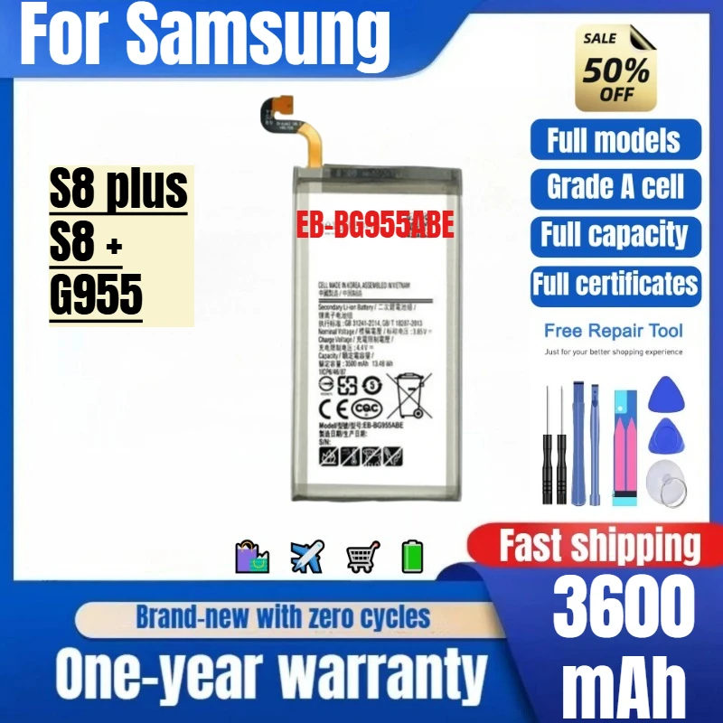 EB-BG955ABE for Samsung S8plus/S8 +/G955 Phone Battery High Quality High Capacity Replacement Bateria Grade A Cell with Tools
EB-BG955ABE for Samsung S8plus/S8 +/G955 Phone Battery High Quality High Capacity Replacement Bateria Grade A Cell with Tools