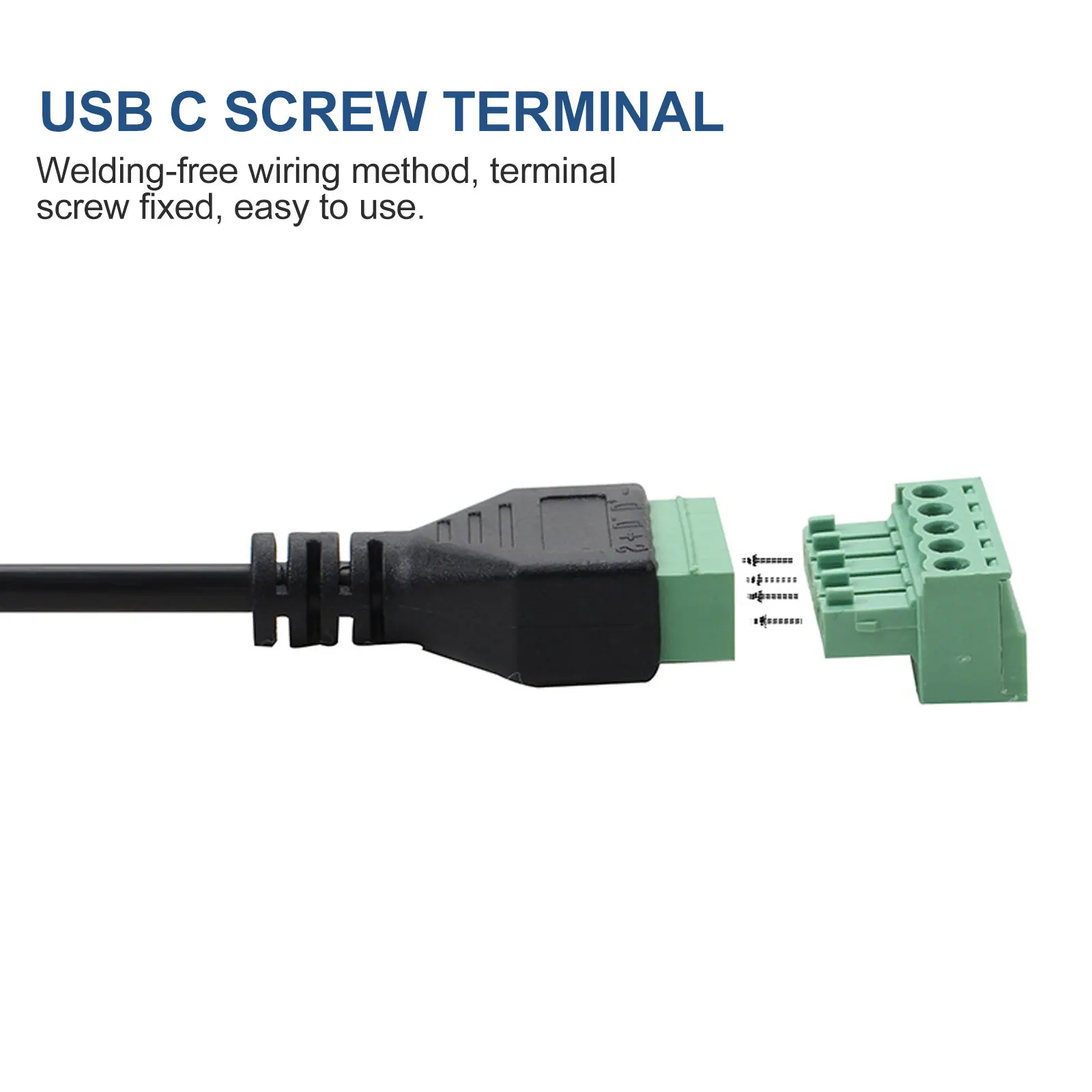 Кабель с винтовой клеммой USB-C Адаптер типа C на 5-контактный для зарядки Клемма для передачи данных Винтовой разъем Беспаечная проводка Стабильная
Кабель с винтовой клеммой USB-C Адаптер типа C на 5-контактный для зарядки Клемма для передачи данных Винтовой разъем Беспаечная проводка Стабильная
