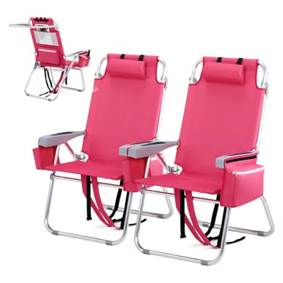 Beach camping chairs for adults: lightweight folding tall chairs with 5-position recline, cooler bag, cup holders, towel bar, b
Beach camping chairs for adults: lightweight folding tall chairs with 5-position recline, cooler bag, cup holders, towel bar, b