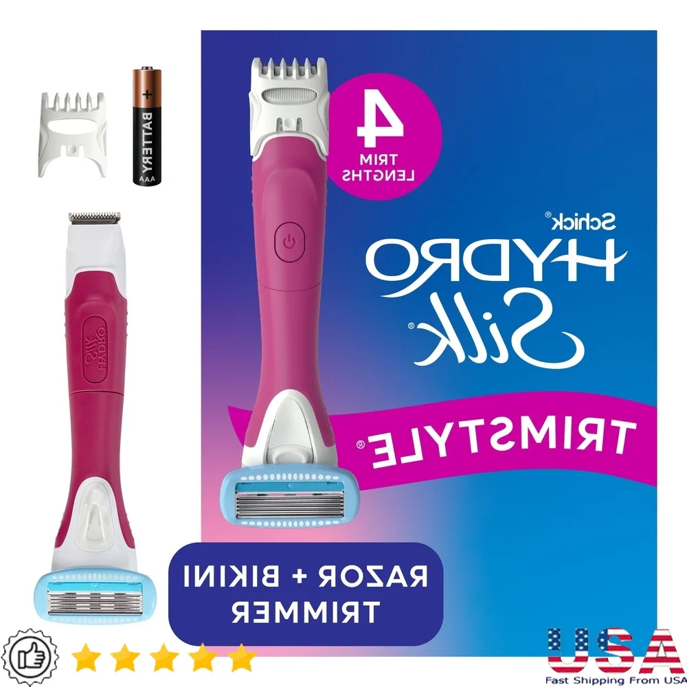 5-Blade Women's Razor Waterproof Bikini Trimmer with Hydrating Serum Adjustable Comb and 1 Blade Refill Smooth Shaving
5-Blade Women's Razor Waterproof Bikini Trimmer with Hydrating Serum Adjustable Comb and 1 Blade Refill Smooth Shaving