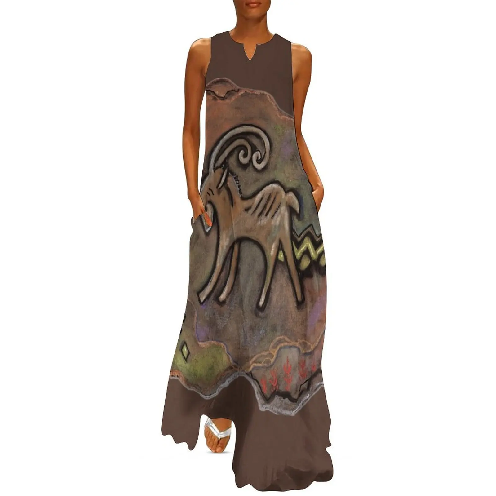 Antelope Cave Art Long Dress Beachwear evening dresses women Women's evening dress
Antelope Cave Art Long Dress Beachwear evening dresses women Women's evening dress