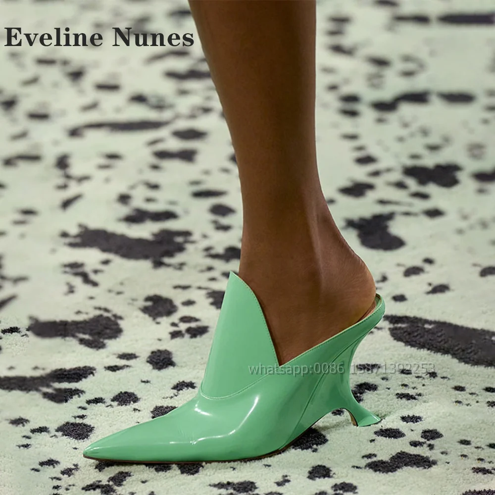 Pointed Toe Strange Style Sandals Green Slip On Splicing Sexy Runway Show Women Heels Patent Leather Solid Spicy Girl Shoes 2024
Pointed Toe Strange Style Sandals Green Slip On Splicing Sexy Runway Show Women Heels Patent Leather Solid Spicy Girl Shoes 2024