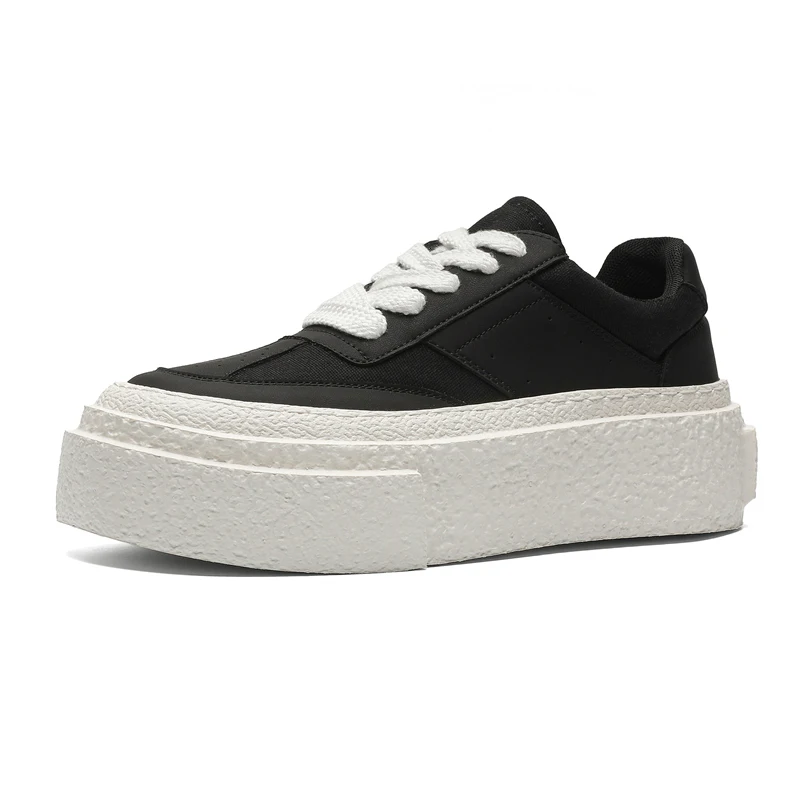 Mens Thick Platform Low Cut Lace Up Skateboard Shoes Casual Outside Sneakers Height Increasing Canvas Spliced Pu Leather Shoes
Mens Thick Platform Low Cut Lace Up Skateboard Shoes Casual Outside Sneakers Height Increasing Canvas Spliced Pu Leather Shoes