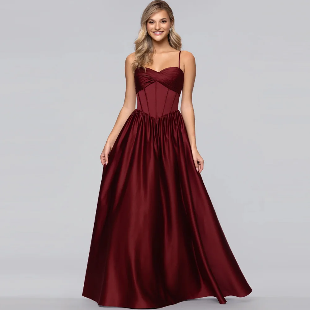 Customized Women Satin One-Shoulder Maxi Dress Solid Burgundy Corset Backless A-Line Evening Gown Elegant Long Formal Dress
Customized Women Satin One-Shoulder Maxi Dress Solid Burgundy Corset Backless A-Line Evening Gown Elegant Long Formal Dress