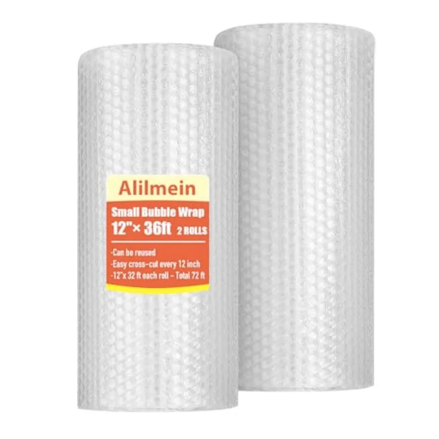 12 Inch x 72ft - 2 Pack Small Thin Bubble Cushioning Wrap for Extra Protection Packaging Mailers, Nylon Wrap Rolls Moving Cushi
12 Inch x 72ft - 2 Pack Small Thin Bubble Cushioning Wrap for Extra Protection Packaging Mailers, Nylon Wrap Rolls Moving Cushi