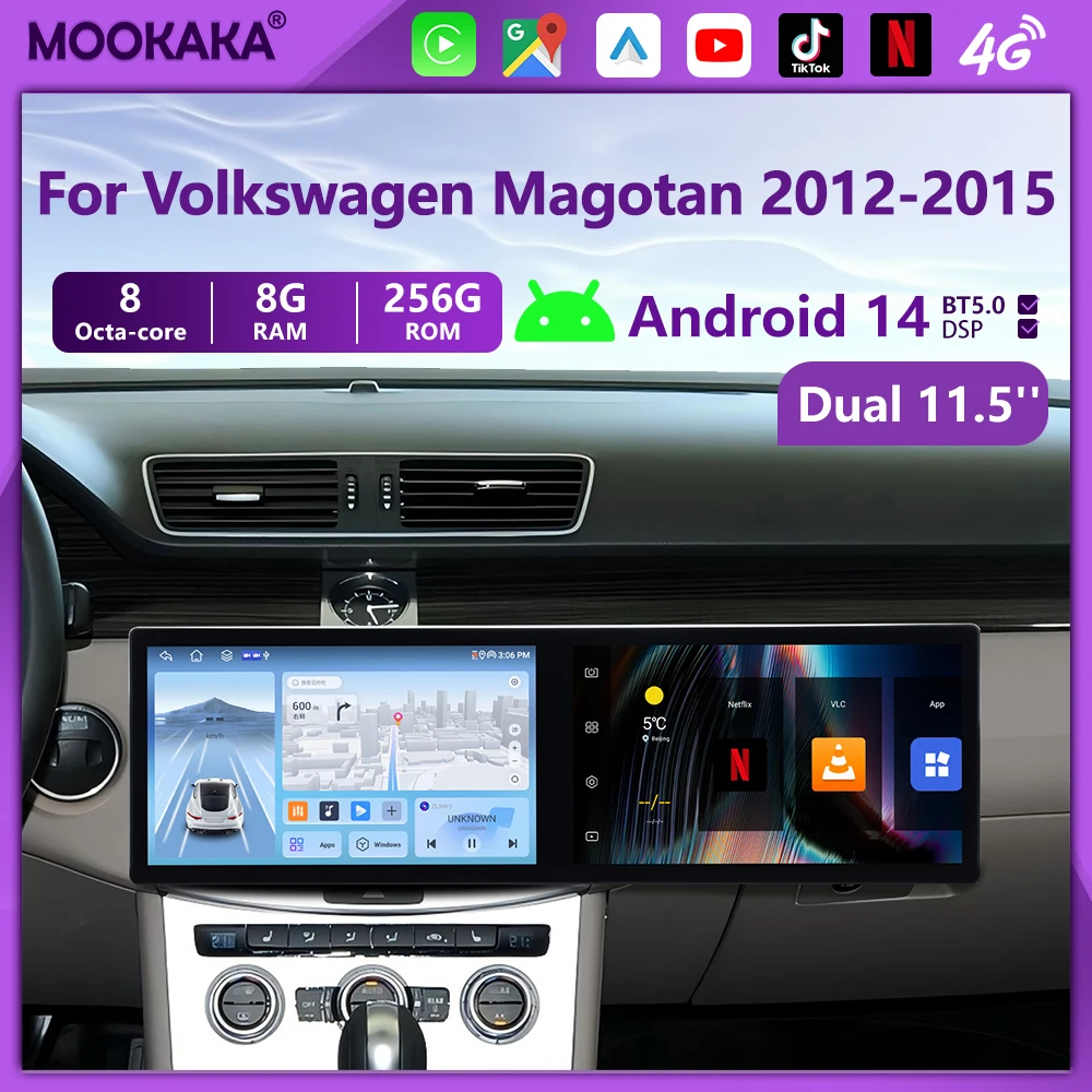 Qualcomm For Volkswagen Magotan 2012-2015 Android14 Carplay Car Radio Stereo Automotive Multimedia Player GPS Navi Head Unit BT
Qualcomm For Volkswagen Magotan 2012-2015 Android14 Carplay Car Radio Stereo Automotive Multimedia Player GPS Navi Head Unit BT