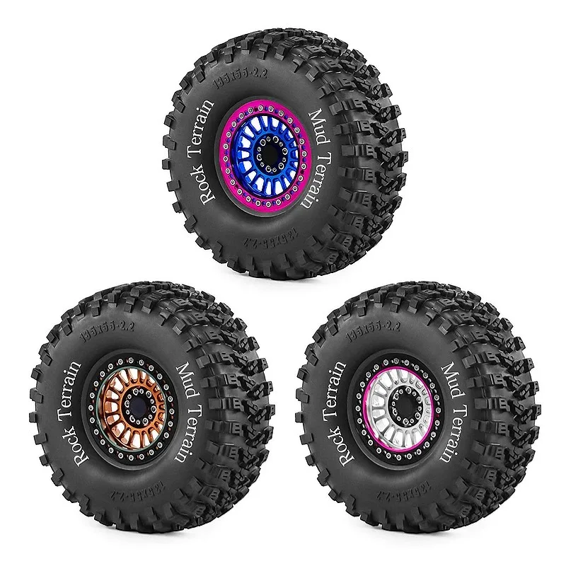 4PCS 2.2 Inch Beadlock Wheels and Tires Set Aluminum Alloy Wheel Rims for 1/10 RC Crawler TRX4 SCX10 CROSS H8H Upgrade Parts
4PCS 2.2 Inch Beadlock Wheels and Tires Set Aluminum Alloy Wheel Rims for 1/10 RC Crawler TRX4 SCX10 CROSS H8H Upgrade Parts