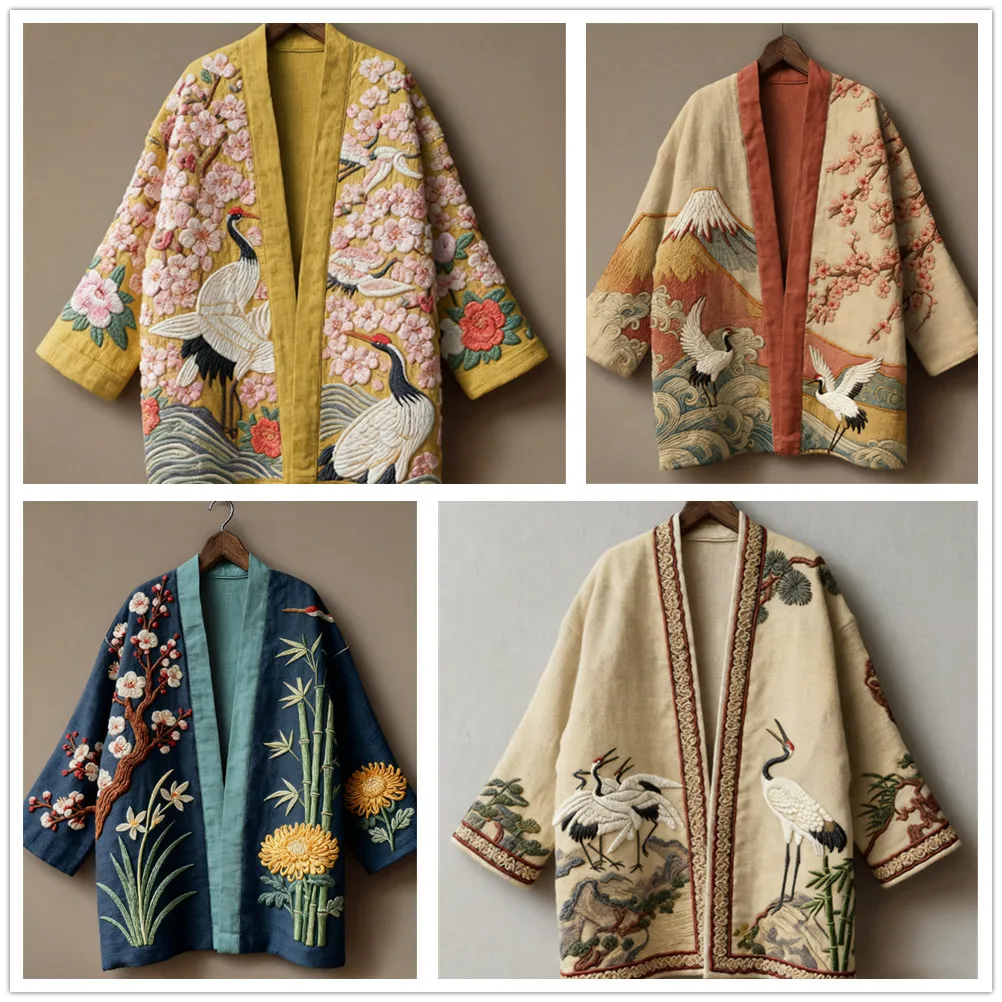 Japanese Crane Floral Pattern Women's Tradition Kimono Japan Harajuku Style Men's Cardigan Unisex Beachwear
Japanese Crane Floral Pattern Women's Tradition Kimono Japan Harajuku Style Men's Cardigan Unisex Beachwear