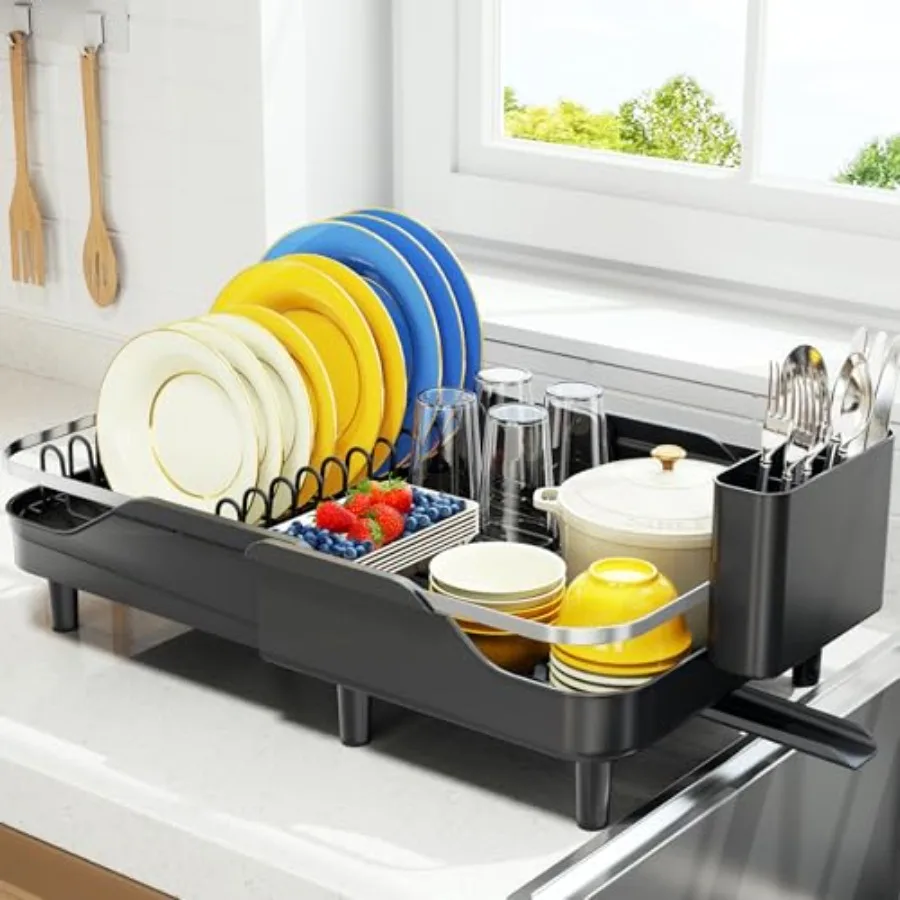 Expandable Dish Rack for Kitchen Counter16.14"-23.62" Large Stainless Steel Dish Drying Rack with Adjustable Water Spout Space
Expandable Dish Rack for Kitchen Counter16.14"-23.62" Large Stainless Steel Dish Drying Rack with Adjustable Water Spout Space