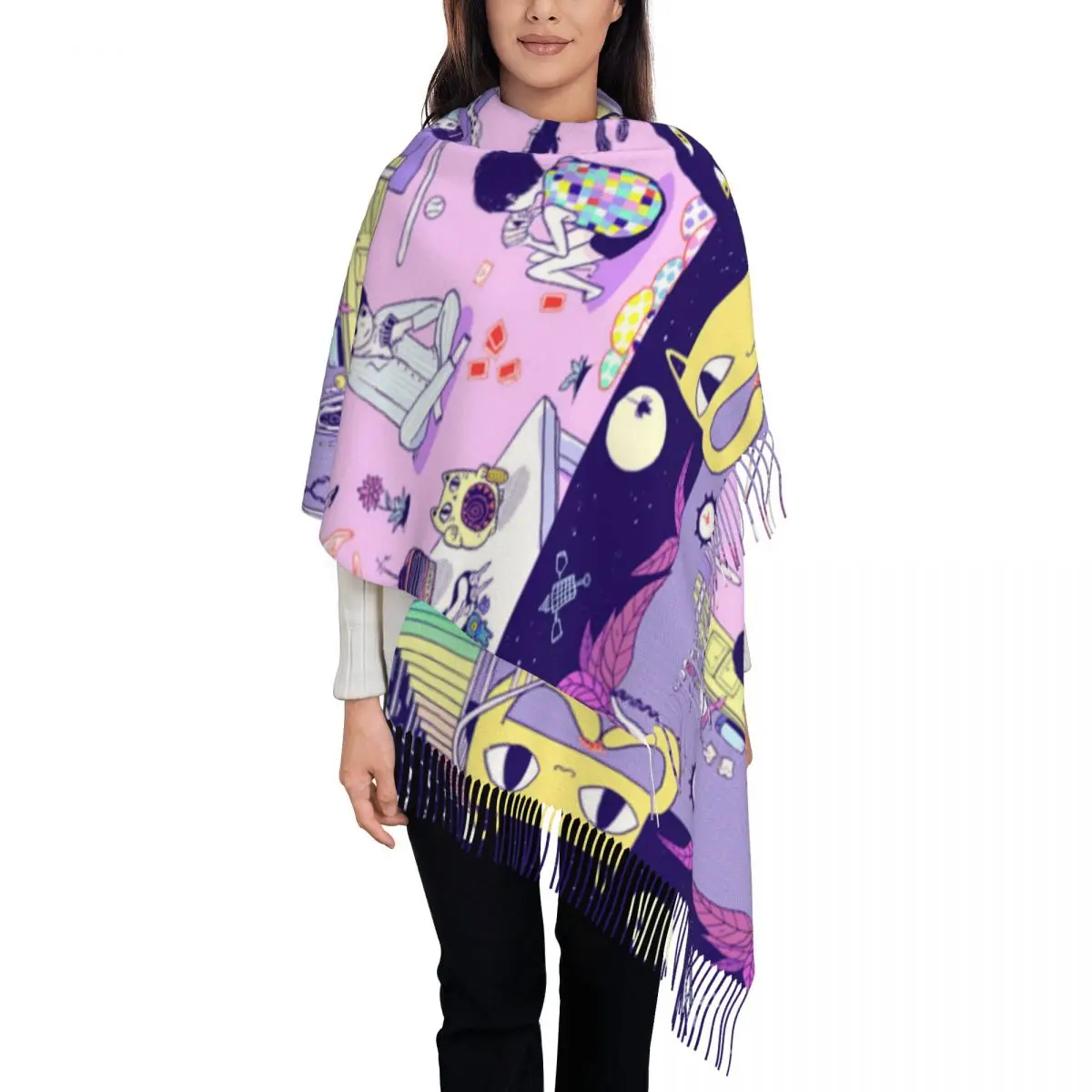Omori Basil Aubrey Anime Game Shawls Wraps for Ladies Winter Warm Long Soft Scarf Neckerchief Tassel Scarves
Omori Basil Aubrey Anime Game Shawls Wraps for Ladies Winter Warm Long Soft Scarf Neckerchief Tassel Scarves