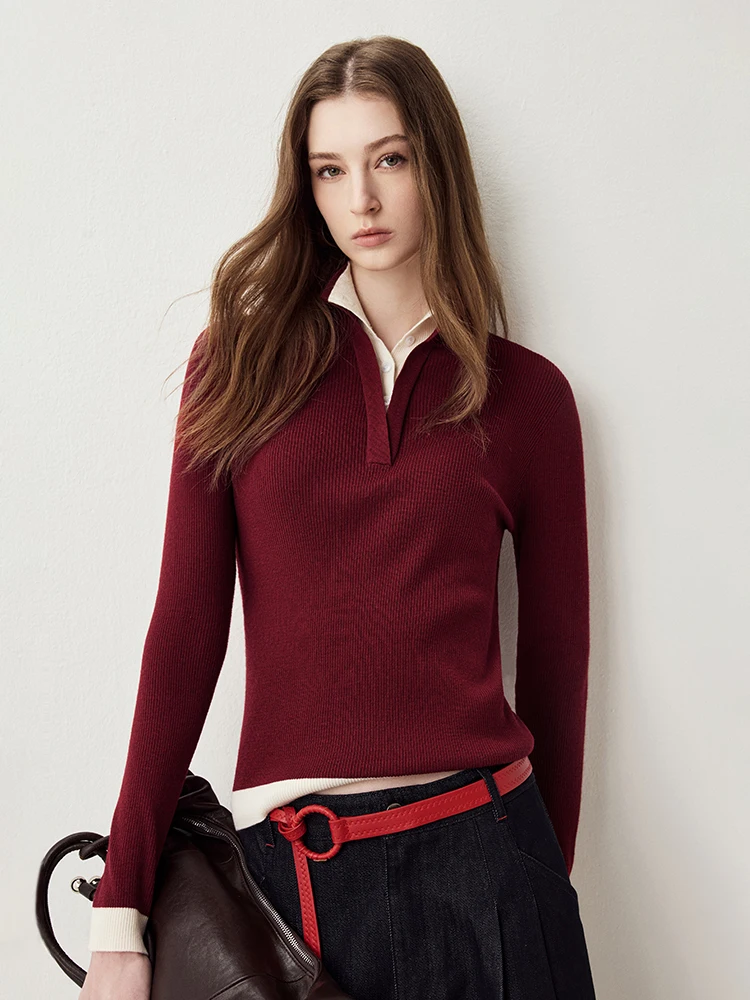 Minimalist Neck Knitwear Color Block Design Loose Fit Spring Fashionable Women's Top Sofa Early Spring Relaxing Style
Minimalist Neck Knitwear Color Block Design Loose Fit Spring Fashionable Women's Top Sofa Early Spring Relaxing Style