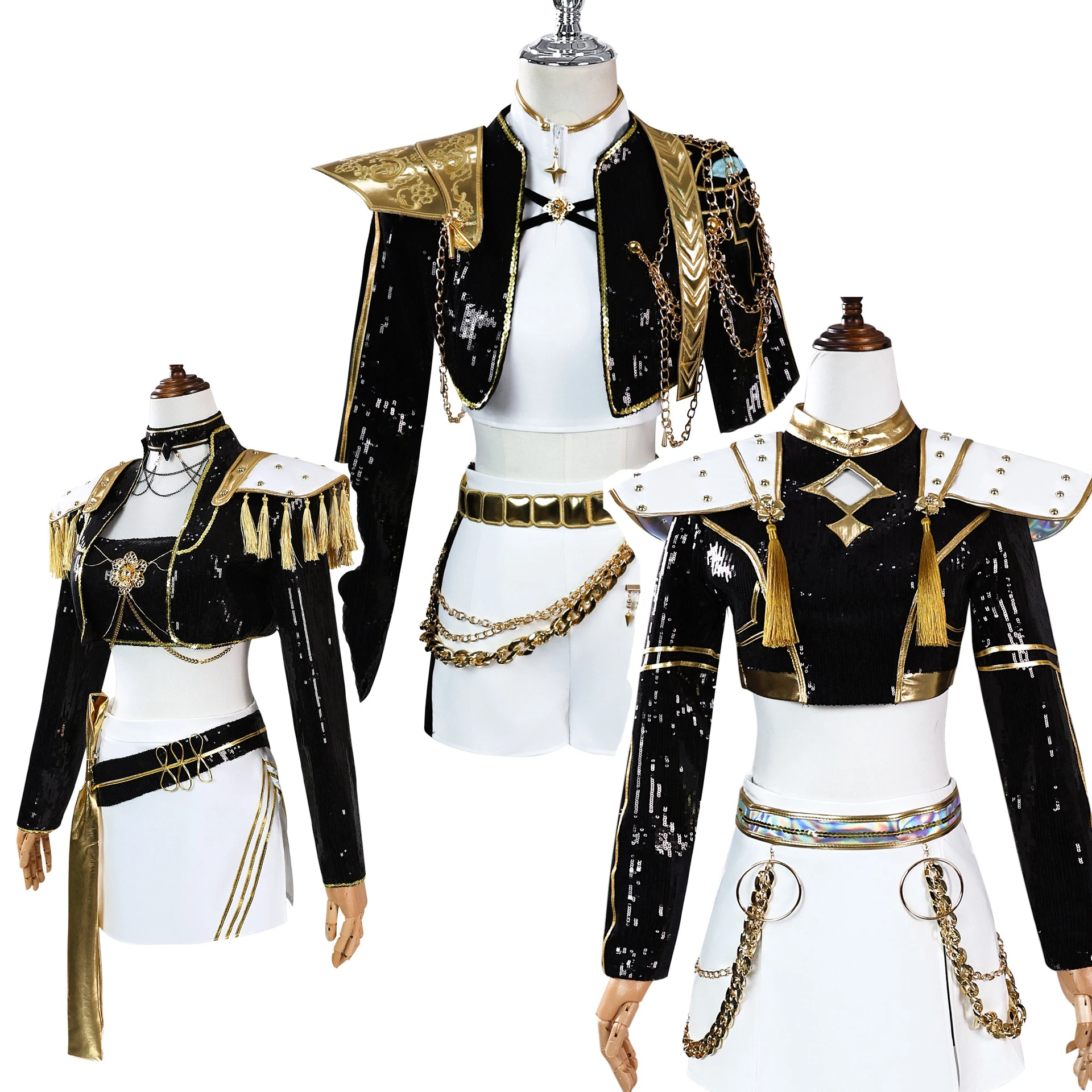 KPop Demon Hunters Cosplay Rumi Zoey Mira Costume Wig Women Black Golden Cool Suit Halloween Party Role Playing Outfit
KPop Demon Hunters Cosplay Rumi Zoey Mira Costume Wig Women Black Golden Cool Suit Halloween Party Role Playing Outfit