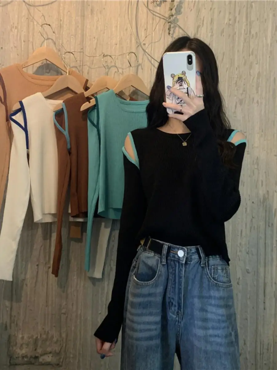 Женский вязаный свитер с длинным рукавом, базовая футболка, осень 2023, новинка, для студентов, для повседневной носки
Женский вязаный свитер с длинным рукавом, базовая футболка, осень 2023, новинка, для студентов, для повседневной носки