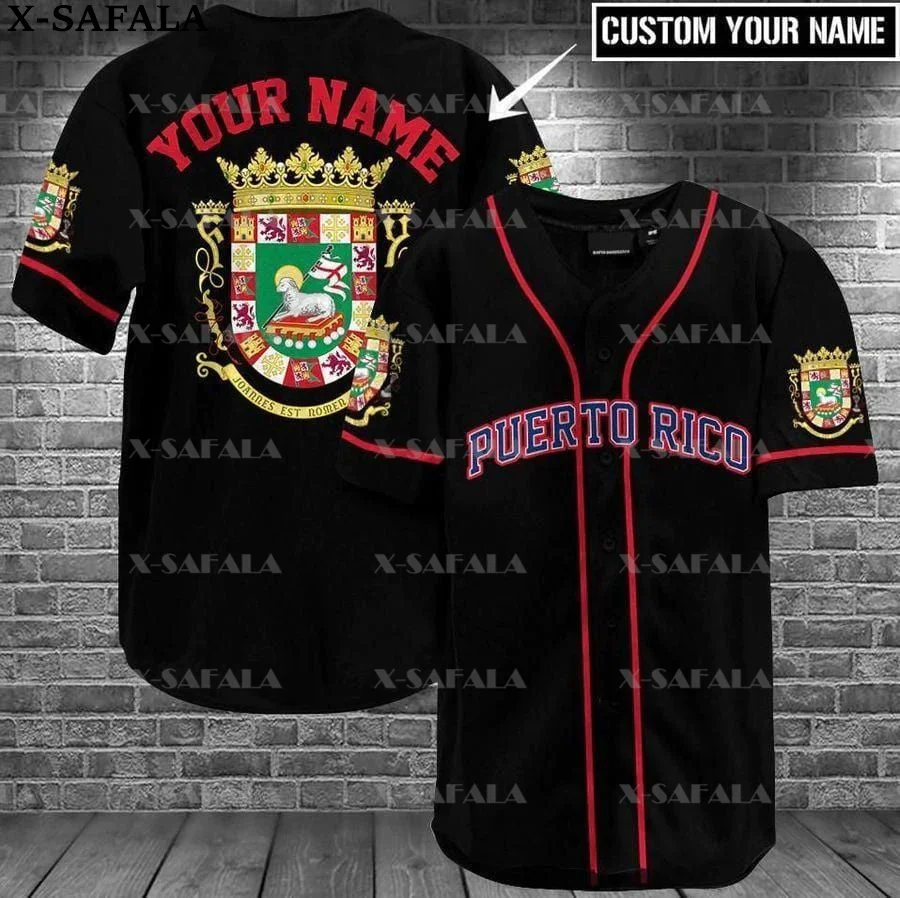 Custom Name PUERTO RICO Love Country Flag 3D Printed Baseball Jersey Summer Shirt Men's Tops Tee Oversized Streetwear-6
Custom Name PUERTO RICO Love Country Flag 3D Printed Baseball Jersey Summer Shirt Men's Tops Tee Oversized Streetwear-6