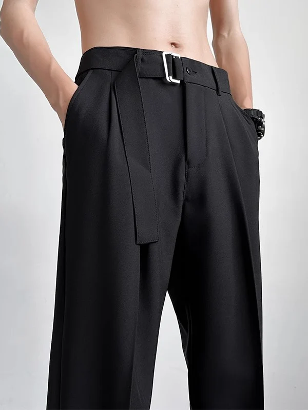 Casual Ice Silk Thin Wide Leg Pants Men's Summer Lightweight Adjustable Waist Belt Loose Straight Drapey West Pants
Casual Ice Silk Thin Wide Leg Pants Men's Summer Lightweight Adjustable Waist Belt Loose Straight Drapey West Pants