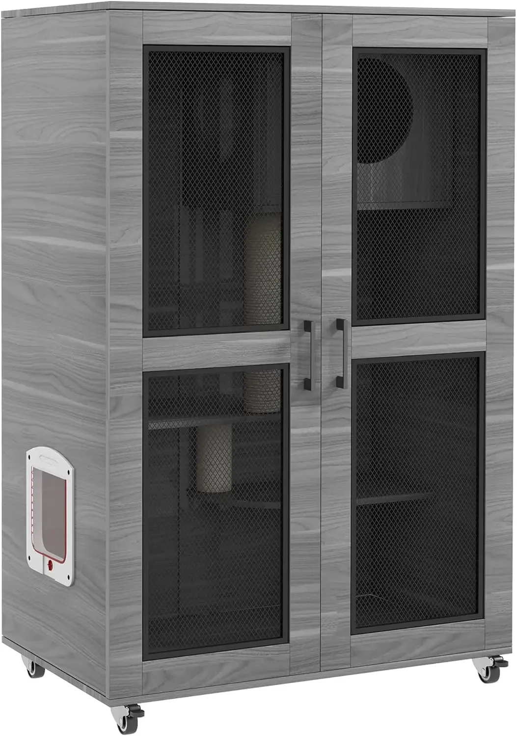 Luxury Cat House with Wheels, Kitty Cage Catio Villa for Indoor Cats with Scratching Posts, Condo, Flap Door, Cushion, Gray, 31.
Luxury Cat House with Wheels, Kitty Cage Catio Villa for Indoor Cats with Scratching Posts, Condo, Flap Door, Cushion, Gray, 31.