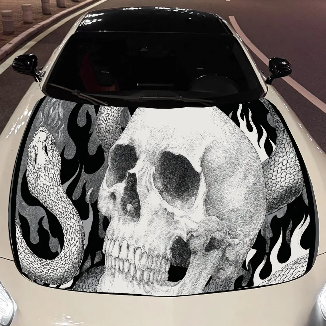 White Skull Snake Car Hood Sticker PVC Self Waterproof Stick,Striking Auto Exterior Accessories Decor Protect Gift for Car Lover
White Skull Snake Car Hood Sticker PVC Self Waterproof Stick,Striking Auto Exterior Accessories Decor Protect Gift for Car Lover