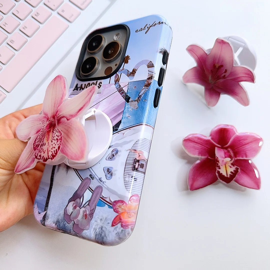 Fashion Cute 3D flower Orchid Folding bracket girl Phone Holder for IPhone Samsung Support Socket Pocket Grip Tok Stand Bracket
Fashion Cute 3D flower Orchid Folding bracket girl Phone Holder for IPhone Samsung Support Socket Pocket Grip Tok Stand Bracket