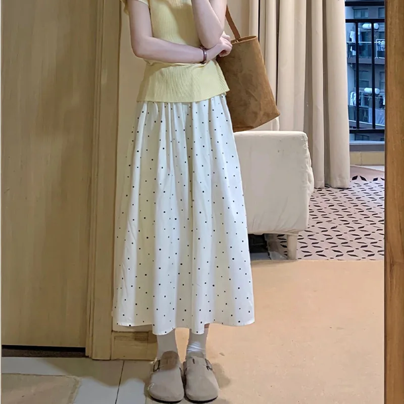 Nighpha Women Summer 2025 New White Dot Long Skirt High Waist A-line Slim French Style Flared Skirts
Nighpha Women Summer 2025 New White Dot Long Skirt High Waist A-line Slim French Style Flared Skirts