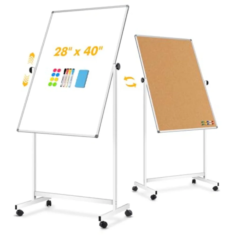 Двусторонняя мобильная доска для заметок на колесиках с подставкой, 28x40 дюймов, с возможностью переворота и регулировки высоты
Двусторонняя мобильная доска для заметок на колесиках с подставкой, 28x40 дюймов, с возможностью переворота и регулировки высоты
