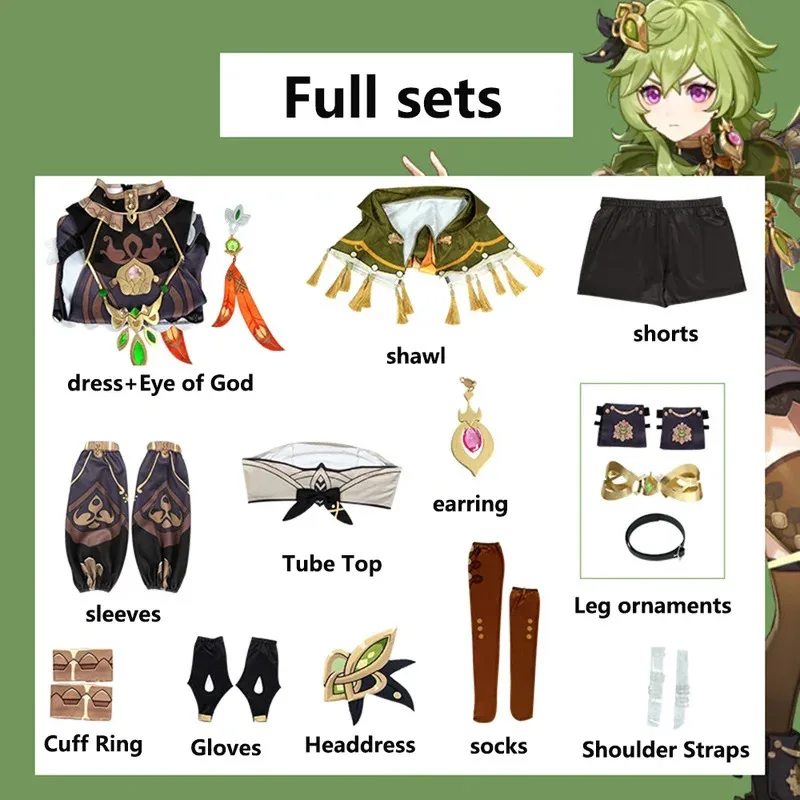 Костюм yiyi, аниме Genshin Impact Collei, платье для косплея, аксессуары для парика, карнавальные костюмы на Хэллоуин для мужчин W
Костюм yiyi, аниме Genshin Impact Collei, платье для косплея, аксессуары для парика, карнавальные костюмы на Хэллоуин для мужчин W