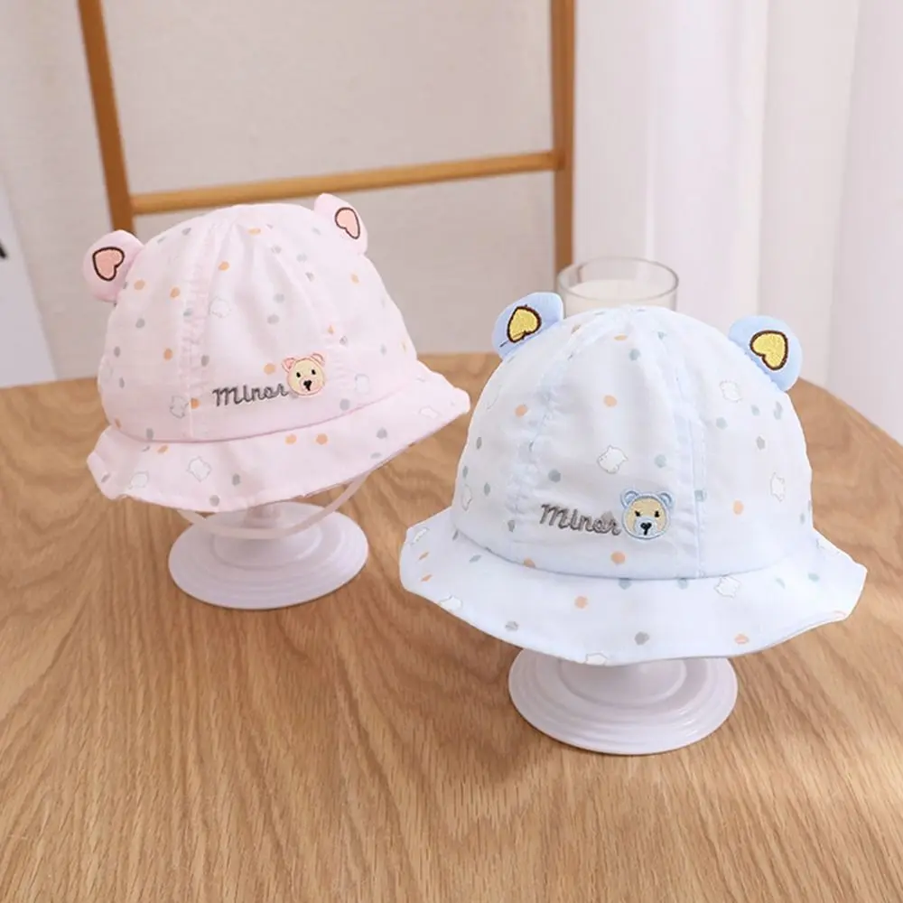 Cute Baby Bucket Hat Sun Protection Windproof Newborn Panama Cap Portable Cartoon Bear Ear Dot Sun Hats Spring Summer
Cute Baby Bucket Hat Sun Protection Windproof Newborn Panama Cap Portable Cartoon Bear Ear Dot Sun Hats Spring Summer
