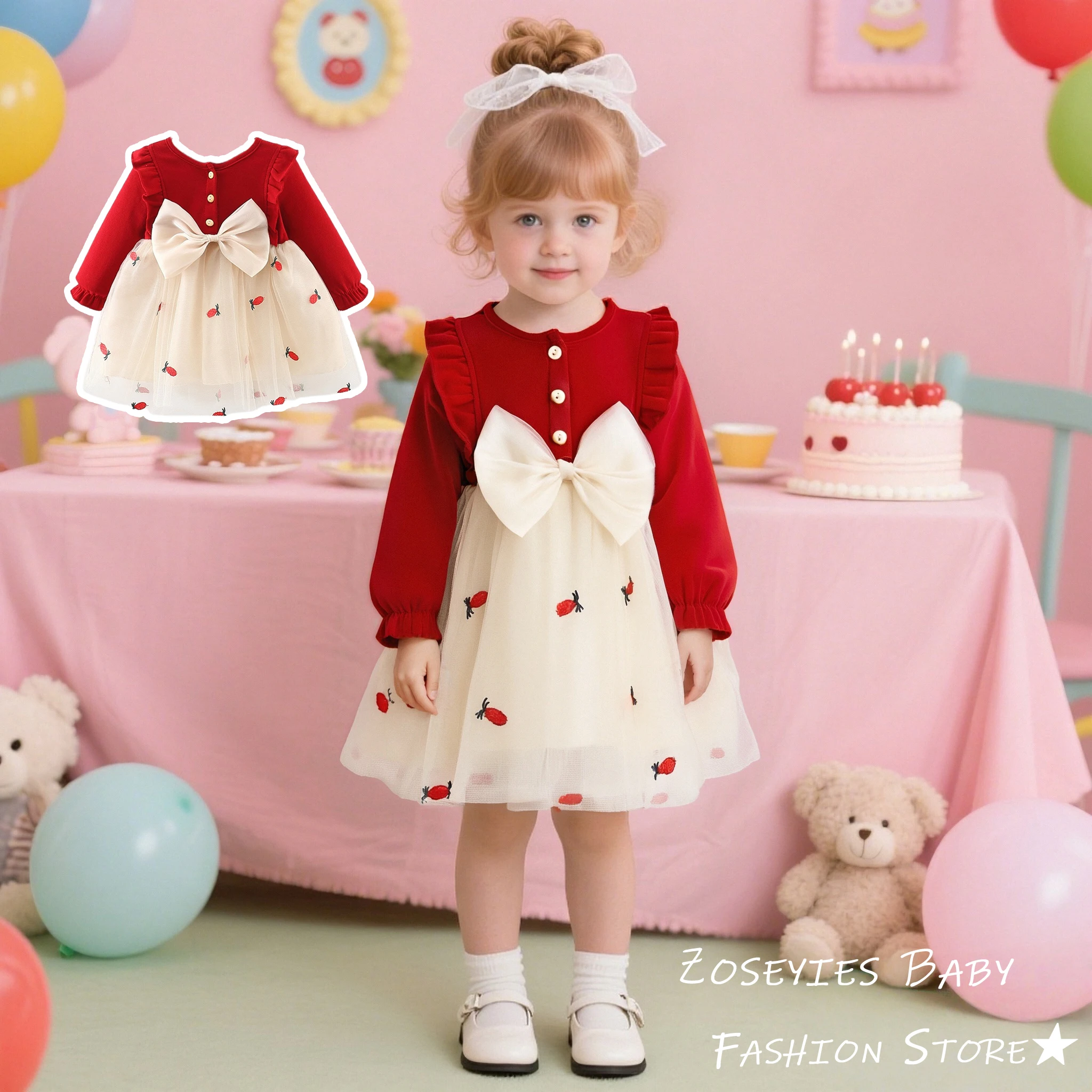 Baby Girl Dress Spring Autumn Mesh Cute Red Girl Dress Bow Christmas Baby Dress Baby Girl Clothing
Baby Girl Dress Spring Autumn Mesh Cute Red Girl Dress Bow Christmas Baby Dress Baby Girl Clothing 