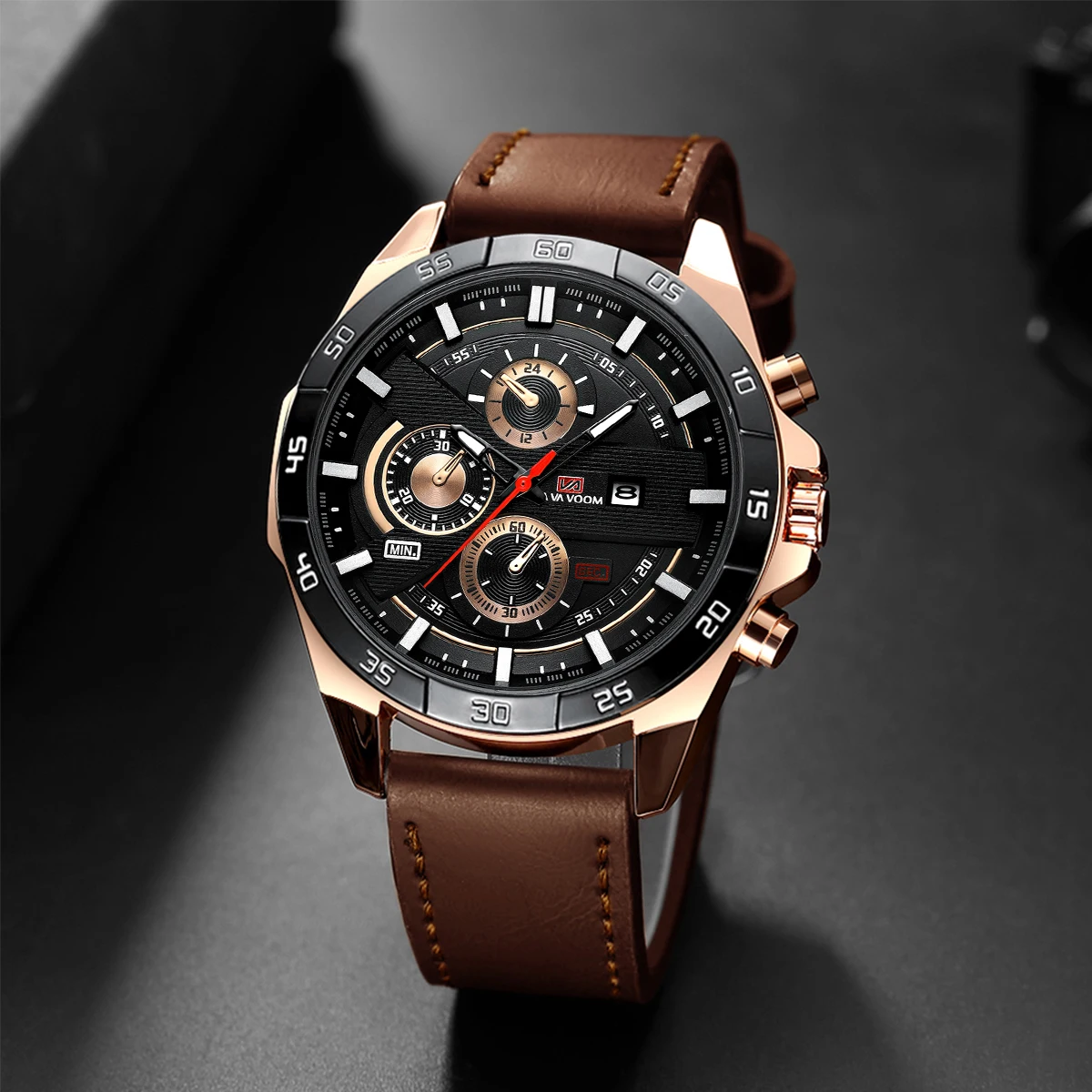 Top Men Watch Sports Style 46mm Large Leather Racing Style Casual Fashion Original Black Rose Gold Calendar Quartz Watch Relogio
Top Men Watch Sports Style 46mm Large Leather Racing Style Casual Fashion Original Black Rose Gold Calendar Quartz Watch Relogio