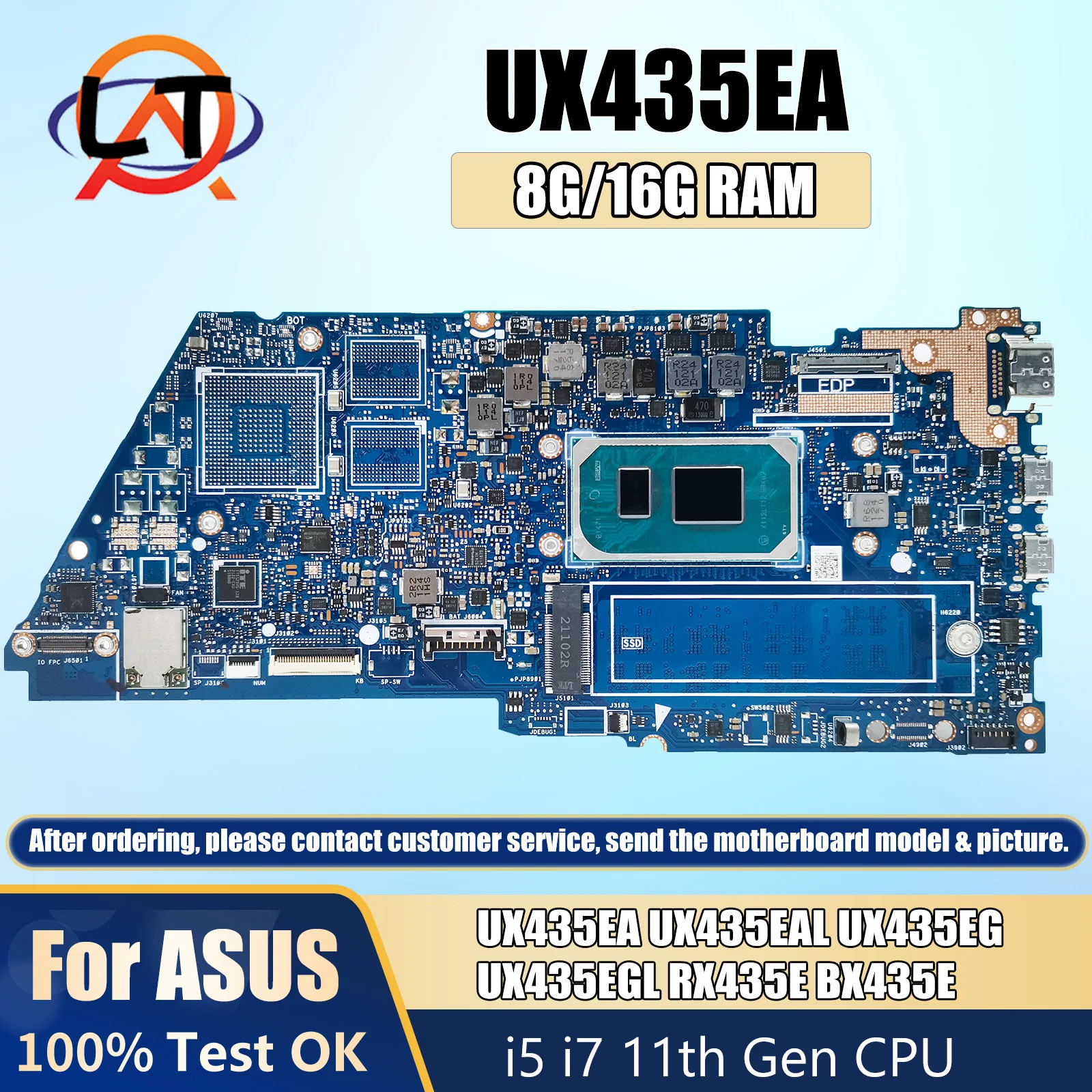 UX435EA Материнская плата ASUS UX435EG UX435EAL 435eg UX435EGL RX435E BX435E материнская плата для ноутбука I5 I7 11-го поколения 8 ГБ/16 ГБ ОЗУ DDR4
UX435EA Материнская плата ASUS UX435EG UX435EAL 435eg UX435EGL RX435E BX435E материнская плата для ноутбука I5 I7 11-го поколения 8 ГБ/16 ГБ ОЗУ DDR4