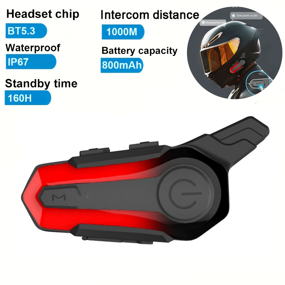 Motor Helmet Intercom Bluetooth 5.3 Motorcycle Wireless Headset 1000m Interphone Speaker Handsfree walkie helmet talkie
Motor Helmet Intercom Bluetooth 5.3 Motorcycle Wireless Headset 1000m Interphone Speaker Handsfree walkie helmet talkie