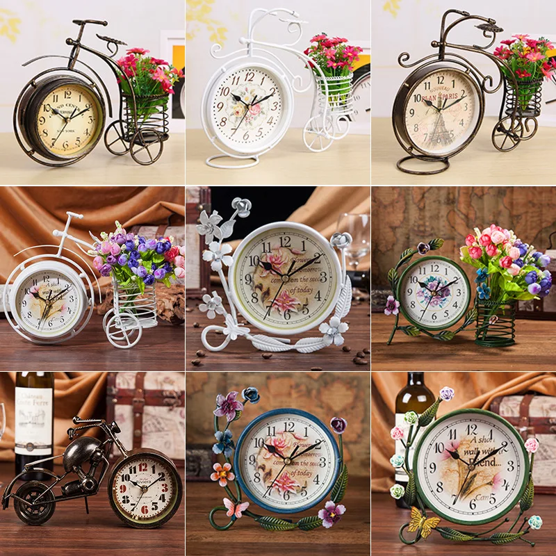 Vintage Silent Table Clock - Dual-Sided European Style Desk Clock for Bedroom/Living Room, Rustic Iron Decor & Noiseless Quartz
Vintage Silent Table Clock - Dual-Sided European Style Desk Clock for Bedroom/Living Room, Rustic Iron Decor & Noiseless Quartz