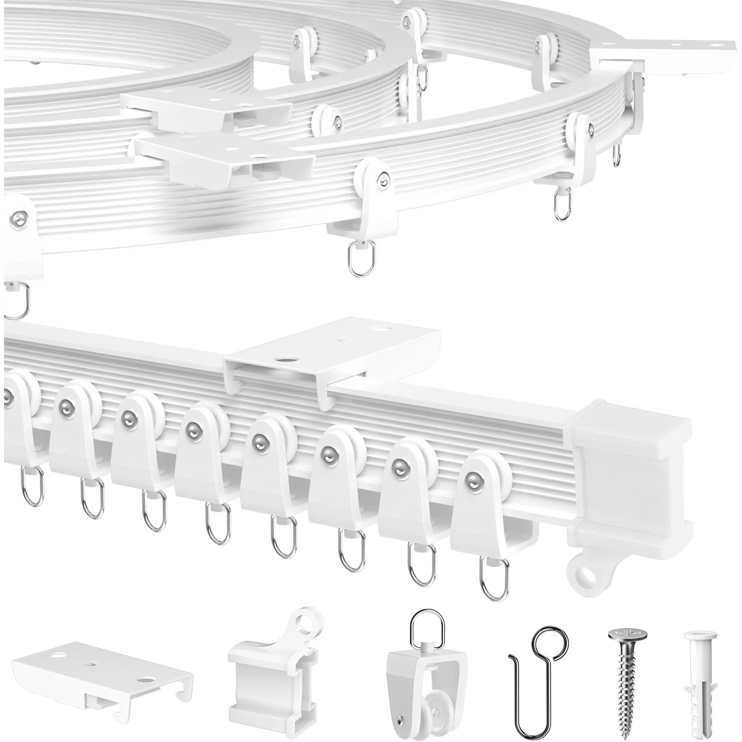 Flexible Ceiling Curtain Track, 9.8 FT Ceiling Mount Rail with Rollers, Room Divider for RV Bathroom
Flexible Ceiling Curtain Track, 9.8 FT Ceiling Mount Rail with Rollers, Room Divider for RV Bathroom