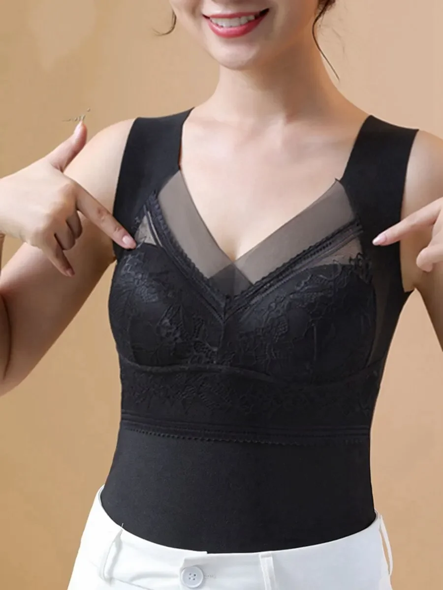 Women Winter Velvet Padded Vest Thermal Underwear Camisole Warm Sling Vest Tops 2-in-1 Built-in Bra Undershirt Intimate
Women Winter Velvet Padded Vest Thermal Underwear Camisole Warm Sling Vest Tops 2-in-1 Built-in Bra Undershirt Intimate