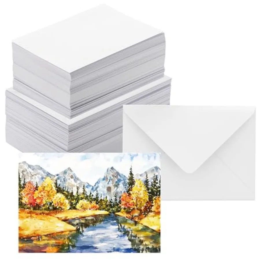 Blank Note Cards and Envelopes 5x7" NOT FOLDED, Heavyweight White Cardstock with Envelopes for Invitations Card Making Supplies
Blank Note Cards and Envelopes 5x7" NOT FOLDED, Heavyweight White Cardstock with Envelopes for Invitations Card Making Supplies