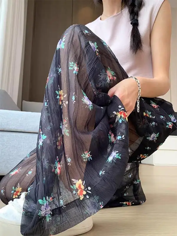 plus Size Floral Embellished Mesh See-through Wide Leg Pants Women's Summer Lightweight Floor-length Anti-mosquito Trousers
plus Size Floral Embellished Mesh See-through Wide Leg Pants Women's Summer Lightweight Floor-length Anti-mosquito Trousers
