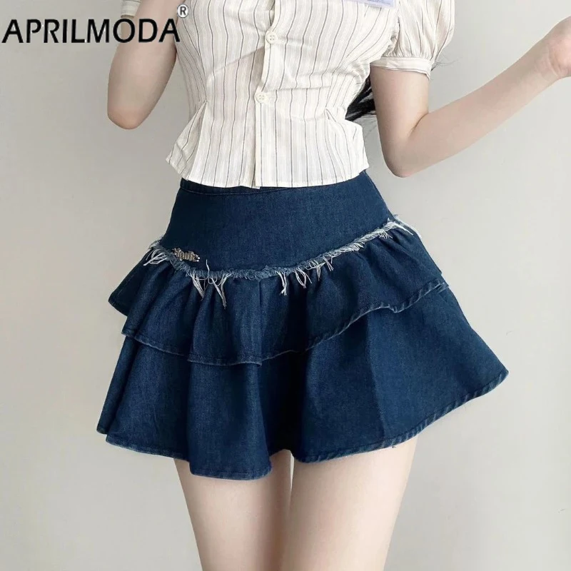 Fashion High Waist A-line Slim Cute Sexy Mini Jean Skirt Kawaii Vintage Denim Ruffle Skirt Women Summer Korean Shorts Female
Fashion High Waist A-line Slim Cute Sexy Mini Jean Skirt Kawaii Vintage Denim Ruffle Skirt Women Summer Korean Shorts Female