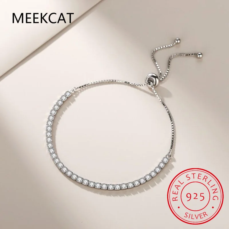 925 Sterling Silver Adjustable Tennis Bracelets for Women Party Accessories Trendy Elegant Sparkling Zircon Bride Jewelry Gifts
925 Sterling Silver Adjustable Tennis Bracelets for Women Party Accessories Trendy Elegant Sparkling Zircon Bride Jewelry Gifts