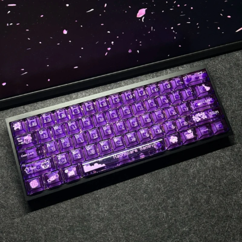 Purple Transparent Keycap Set 130 Key Custom PC Material Cherry Profile Keycaps Mechanical Keyboard Accessories for Weaving60he+
Purple Transparent Keycap Set 130 Key Custom PC Material Cherry Profile Keycaps Mechanical Keyboard Accessories for Weaving60he+