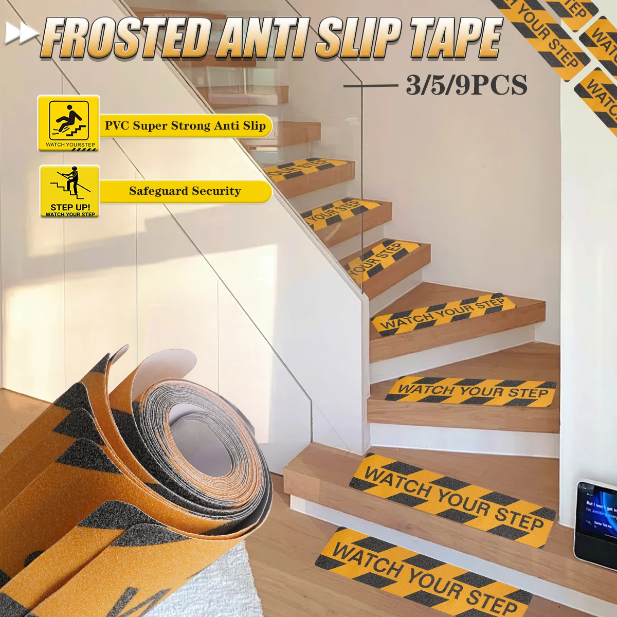 3/5/9PCS Anti Slip Tape STEP Staircase Warning Sticker Safety Sign PVC Waterproof Wear Resistant For Workplace Outdoor Staircase
3/5/9PCS Anti Slip Tape STEP Staircase Warning Sticker Safety Sign PVC Waterproof Wear Resistant For Workplace Outdoor Staircase