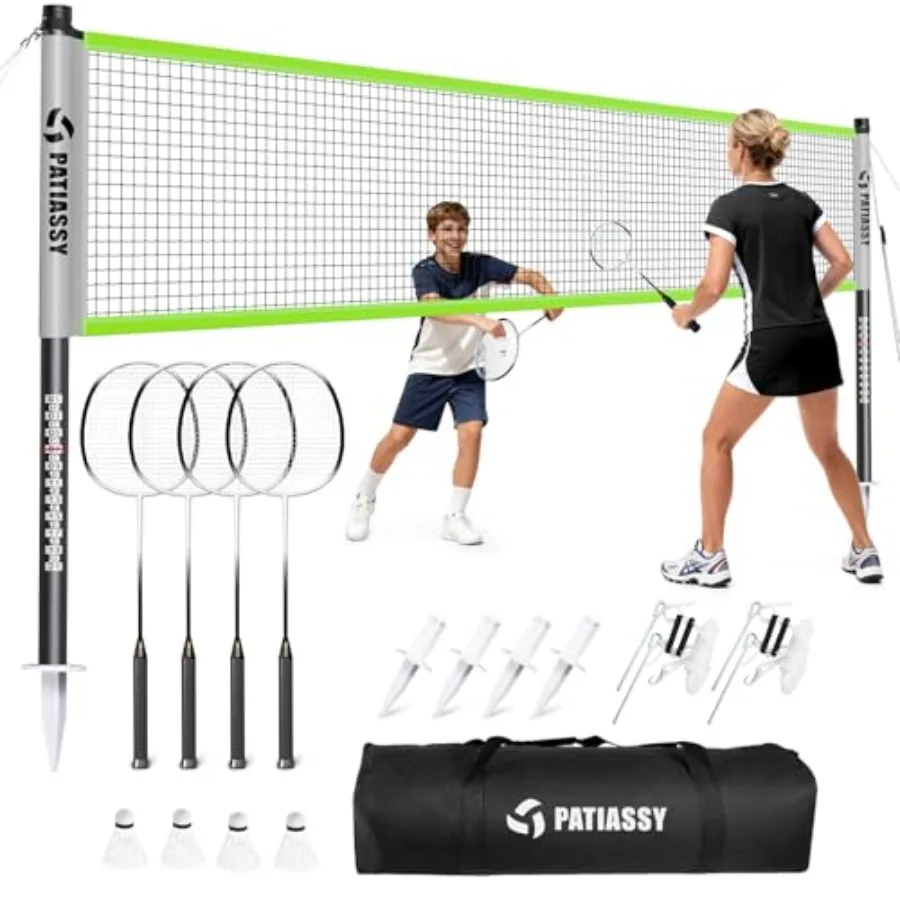 Badminton Set for Backyard Outdoor Badminton Net with Anti-Sag Design 4 Professional Badminton Rackets 4 Shuttlecocks and Carry
Badminton Set for Backyard Outdoor Badminton Net with Anti-Sag Design 4 Professional Badminton Rackets 4 Shuttlecocks and Carry
