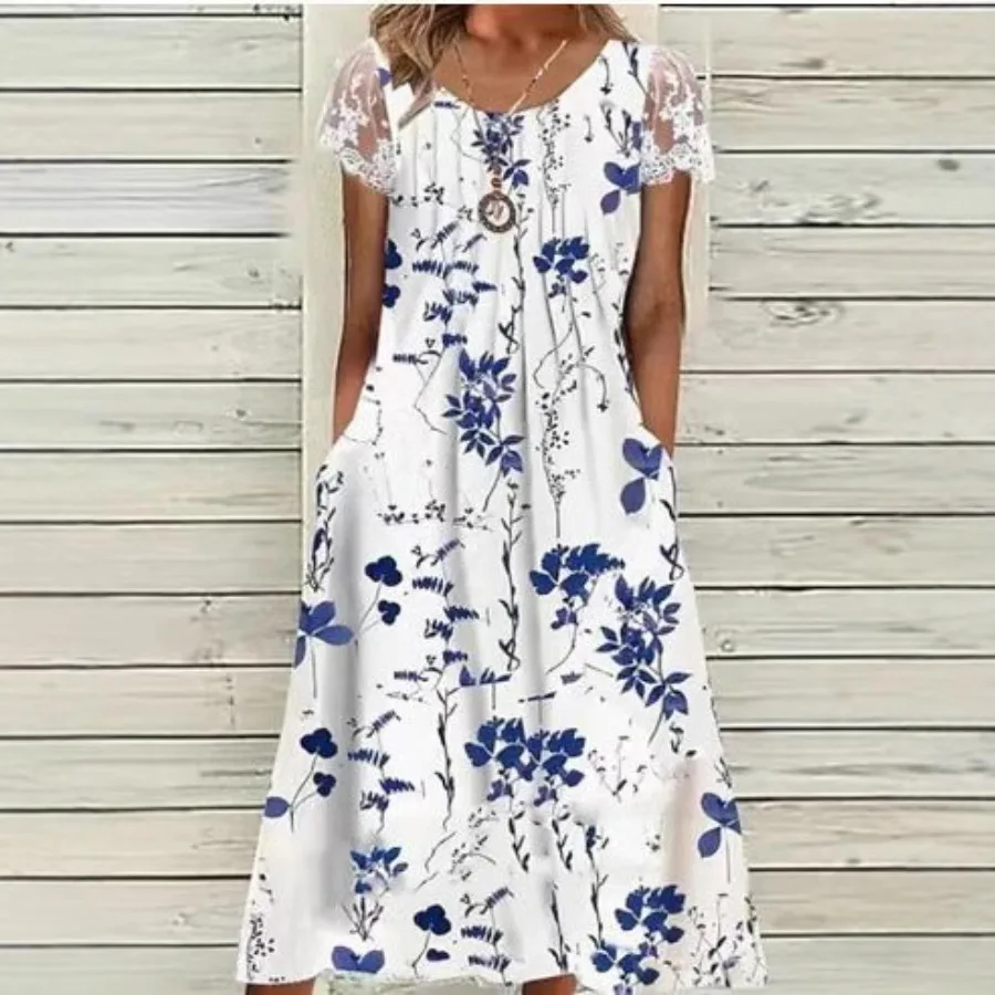 【New style】Spring and summer women's clothing European and American fashion printed vest dress medium length A word
【New style】Spring and summer women's clothing European and American fashion printed vest dress medium length A word