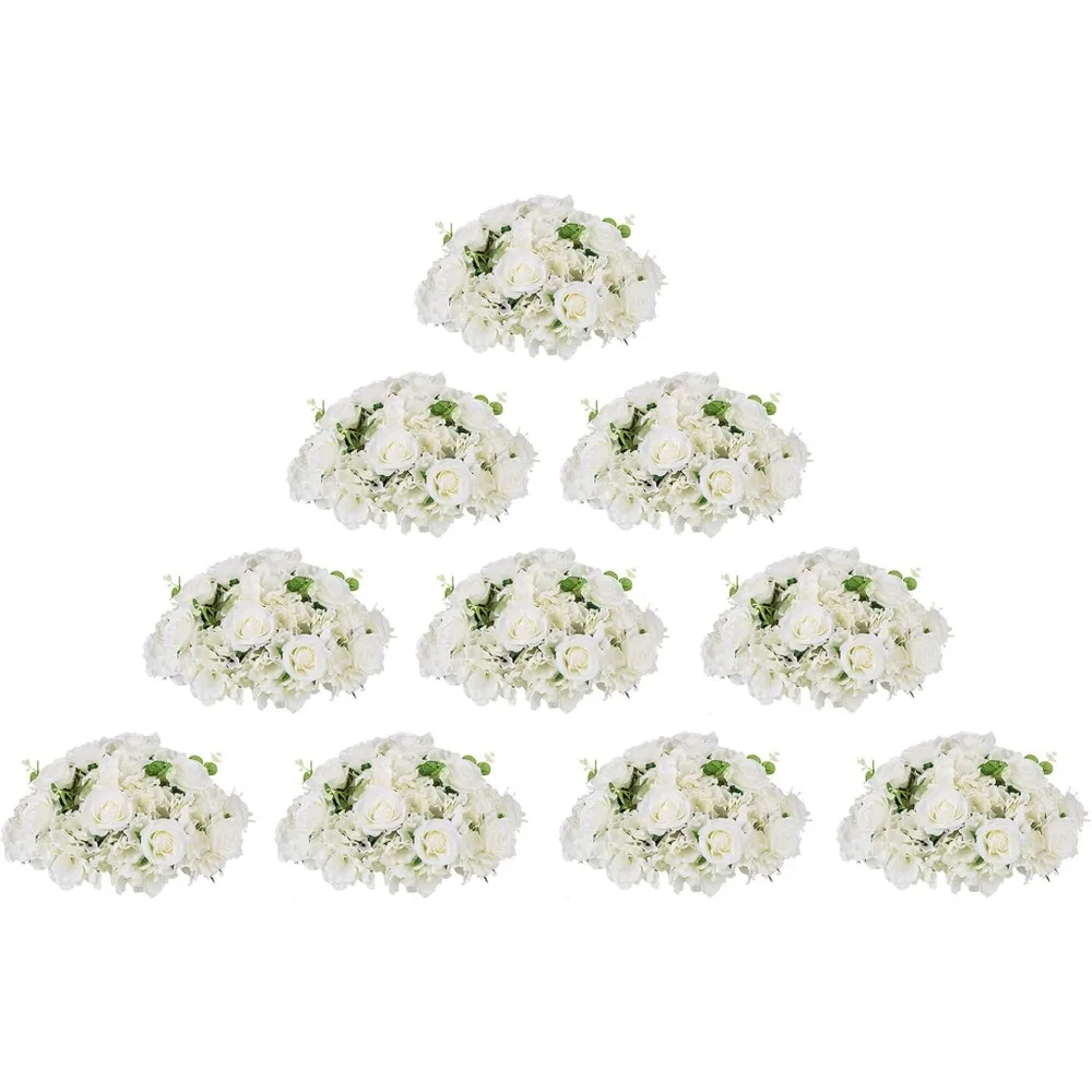 Artificial Flower Balls Wedding Centerpieces 10 Pcs 15.7" Large White Fake Flowers Rose Hydrangea Ball Arrangement Center
Artificial Flower Balls Wedding Centerpieces 10 Pcs 15.7" Large White Fake Flowers Rose Hydrangea Ball Arrangement Center