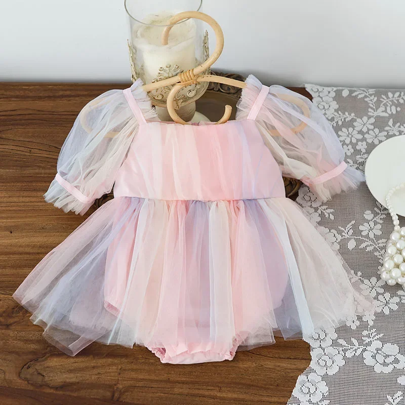 2025 New Summer Toddler Baby Girls Jumpsuit Short Sleeved Cotton Mesh Splicing Newborn Baby Girls Romper 0-24M Children Clothes
2025 New Summer Toddler Baby Girls Jumpsuit Short Sleeved Cotton Mesh Splicing Newborn Baby Girls Romper 0-24M Children Clothes