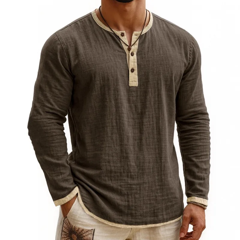 Men's Summer New Shirt Henry Shirt Casual Long Sleeve Top Men's Clothing
Men's Summer New Shirt Henry Shirt Casual Long Sleeve Top Men's Clothing