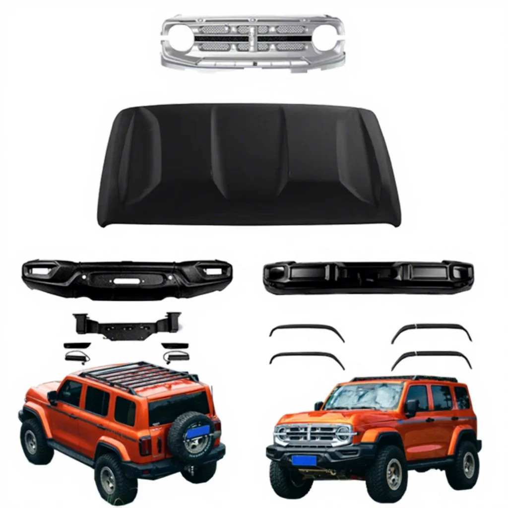 High Quality Zhuque Body Kit Aluminum Alloy Front Bumper Rear Bumper Engine Hood Wheel Arch Suitable fortank 300
High Quality Zhuque Body Kit Aluminum Alloy Front Bumper Rear Bumper Engine Hood Wheel Arch Suitable fortank 300