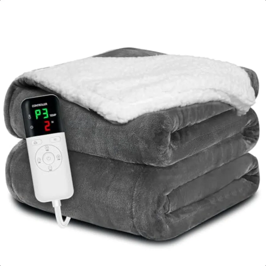 Heated Blanket Throw 50x60 Extra Plush 220GSM Flannel Sherpa with Child Lock 6Level Smart Adaptive Heat 8Hr Timer ETL Certified
Heated Blanket Throw 50x60 Extra Plush 220GSM Flannel Sherpa with Child Lock 6Level Smart Adaptive Heat 8Hr Timer ETL Certified