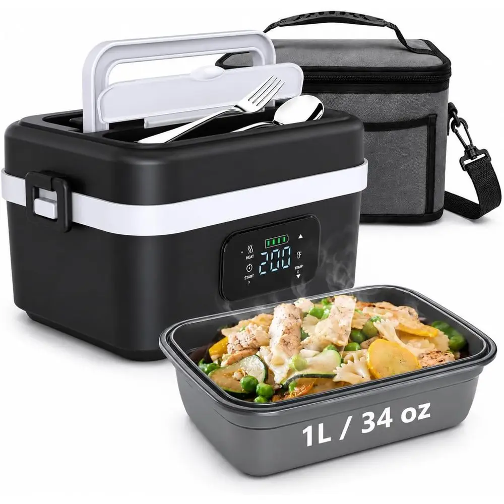 Portable 16000mAh Electric Lunch Warmer, 6 Temperature Settings, 1L Capacity, Leak-Proof, with Timer and Insulated Bag
Portable 16000mAh Electric Lunch Warmer, 6 Temperature Settings, 1L Capacity, Leak-Proof, with Timer and Insulated Bag