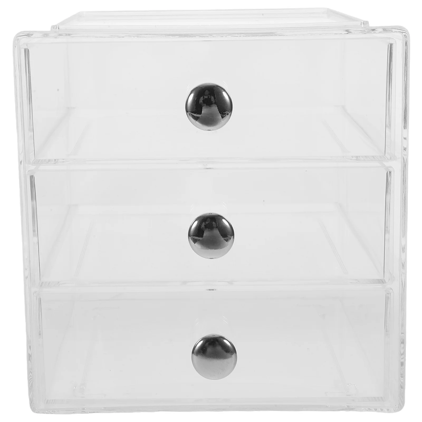 Transparent 3-layer Drawer Storage Box Silver Handle Desk Organizer Jewelry Skincare Stackable
Transparent 3-layer Drawer Storage Box Silver Handle Desk Organizer Jewelry Skincare Stackable