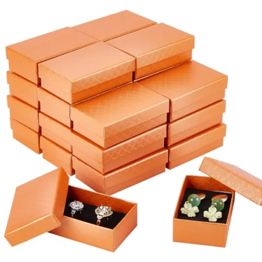 24 Pack Diamond Pattern Cardboard Jewelry Boxes 3x2x1 Inch Rectangle Earring Necklace Gift Boxes with Velvet Sponge for Ring, W
24 Pack Diamond Pattern Cardboard Jewelry Boxes 3x2x1 Inch Rectangle Earring Necklace Gift Boxes with Velvet Sponge for Ring, W